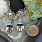 Ola Eriacho Native American Sterling Multistone Inlay Sunface Dangle Earrings For Women #1