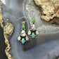 Sterling Silver Southwestern Style Multistone Dangle Earrings For Women