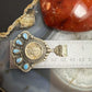 Sterling Silver Southwestern Style 1941 Mercury Dime & Golden Hill Turquoise Pendant