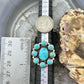 Sterling Silver Southwestern Style Mohave Turquoise Cluster Ring Size 7.5 For Women