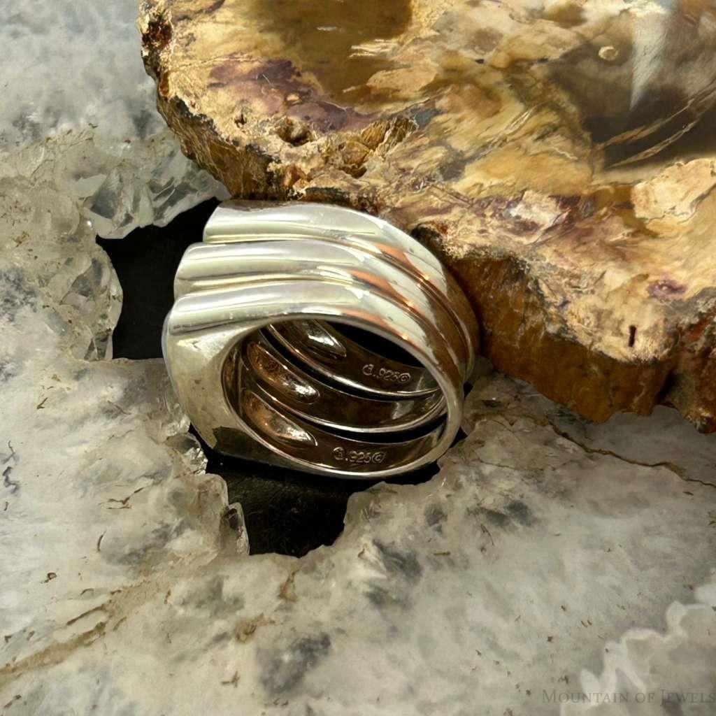 Carolyn Pollack Sterling Silver Set of 3, Agate, Jasper, Chalcedony Rings For Women