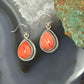 Sterling Silver Southwestern Style Teardrop Spiny Oyster Dangle Earrings For Women