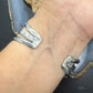 Sterling Silver Southwestern Style Square Variscite Decorated Bracelet For Women