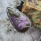 Sterling Southwestern Style Elongated Teardrop Stichtite Ring Size 8.75 For Women