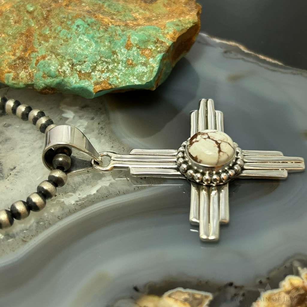 Sterling Silver Southwestern Style Round Wild Horse Unisex Zia Pendant #4