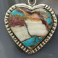 Sterling Silver Southwestern Style Turquoise Spiny Oyster Heart Pendant For Women #1