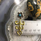 Carolyn Pollack Sterling Silver & Brass Turquoise Dot Flower Dangle Earrings For Women