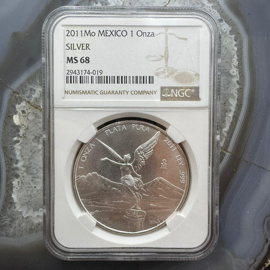 2011 Mexico One Ounce Libertad .999 Fine Silver NGC MS68 #2943174-019