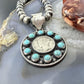 Genuine 1943 90% Silver Mercury Dime Coin w/Turquoise Decorated Unisex Pendant