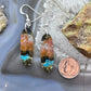 Sterling Silver Elongated Oval Chrysocolla Slab Dangle Earrings For Women #227