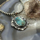 Sterling Silver Southwestern Style Oval Turquoise Decorated Pendant For Women #7