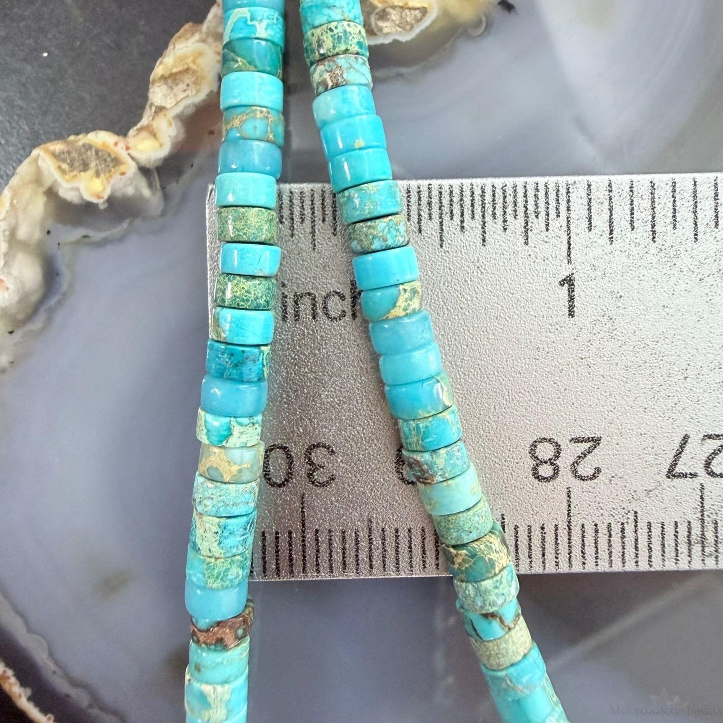 Sterling Silver Turquoise and Navajo Pearl Beads 17" Necklace For Women