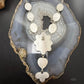 Sterling Silver Southwestern Style Spiny Oyster&Turquoise Cluster Lariat 23.5" Necklace For Women