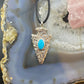 Gary Custer Navajo Sterling Silver Tufa Cast Turquoise Arrowhead Uni Pendant #3