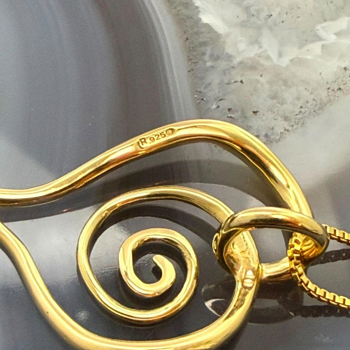 Carolyn Pollack Sterling Gold Plated Spiral Heart Pendant Necklace For Women