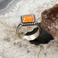 Carolyn Pollack Sterling Silver Square Amber Decorated Ring Size 5 For Women