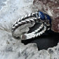 Carolyn Pollack Sterling Silver 3 Oval Denim Lapis Decorated Ring For Women