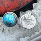Native American Sterling Silver Rounded Turquoise Stud Earrings For Women