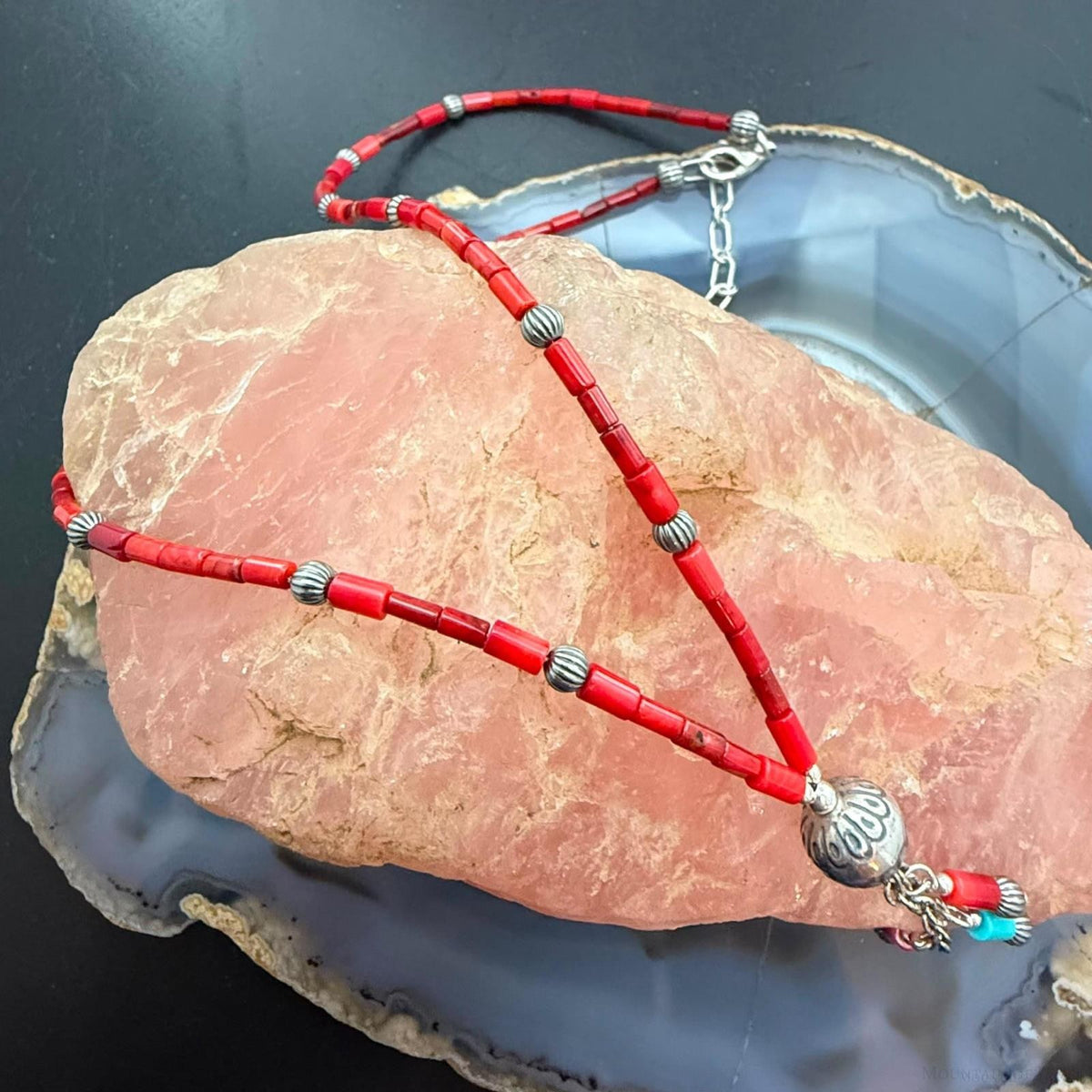 Carolyn Pollack Sterling Silver Coral Beads 21" Necklace For Women