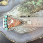 Sterling Silver Southwestern Style Triangle Dendritic Jasper & Turquoise Pendant For Women