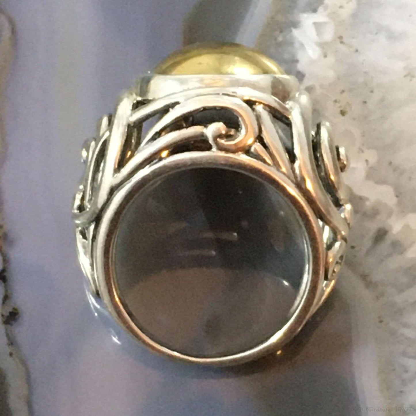 Carolyn Pollack Southwestern Style Sterling/Brass Decorated Dome Ring For Women