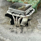 Native American Sterling Silver Rectangle Black Jack Bar Ring Size 6.5 For Women