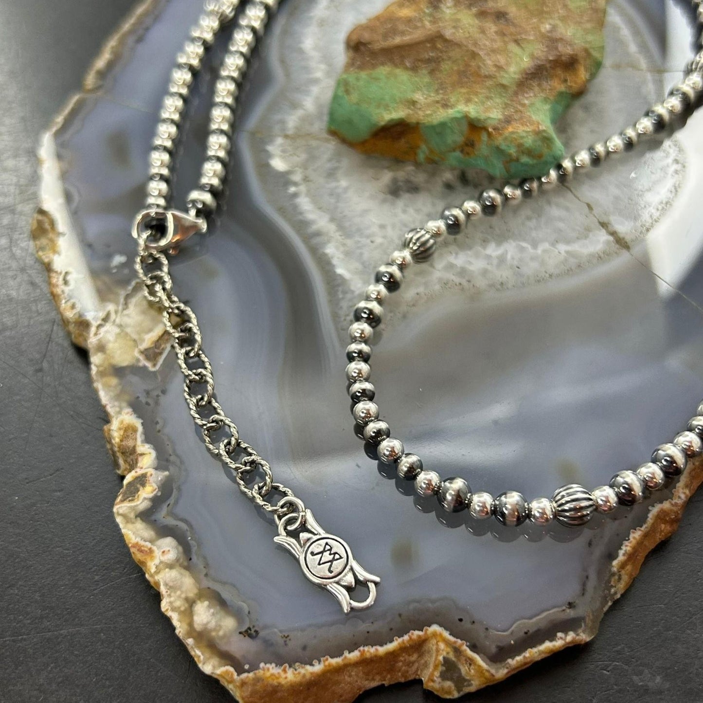 Carolyn Pollack Sterling Silver Decorated Beaded 26"-28" Necklace For Women