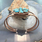 Copper Southwestern Style Teardrop Mohave Turquoise Cluster Bracelet For Women