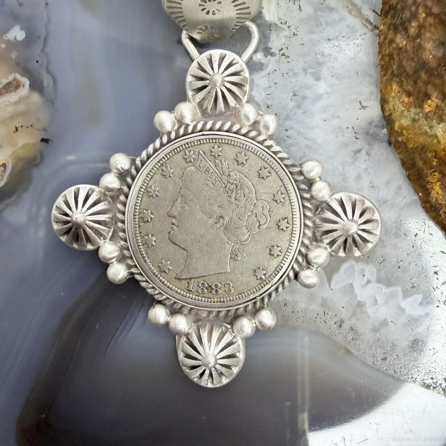 1883 Genuine US Liberty Head Nickel Decorated Unisex Pendant