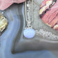 Carolyn Pollack Sterling Silver Round Blue Lace Agate Pendant With Necklace