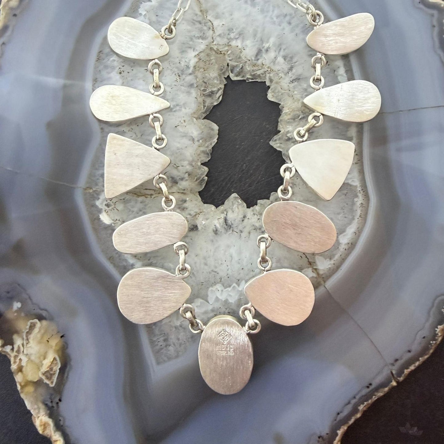 Sterling Silver Southwestern Style Multi Shape Golden Hill Turquoise Necklace For Women