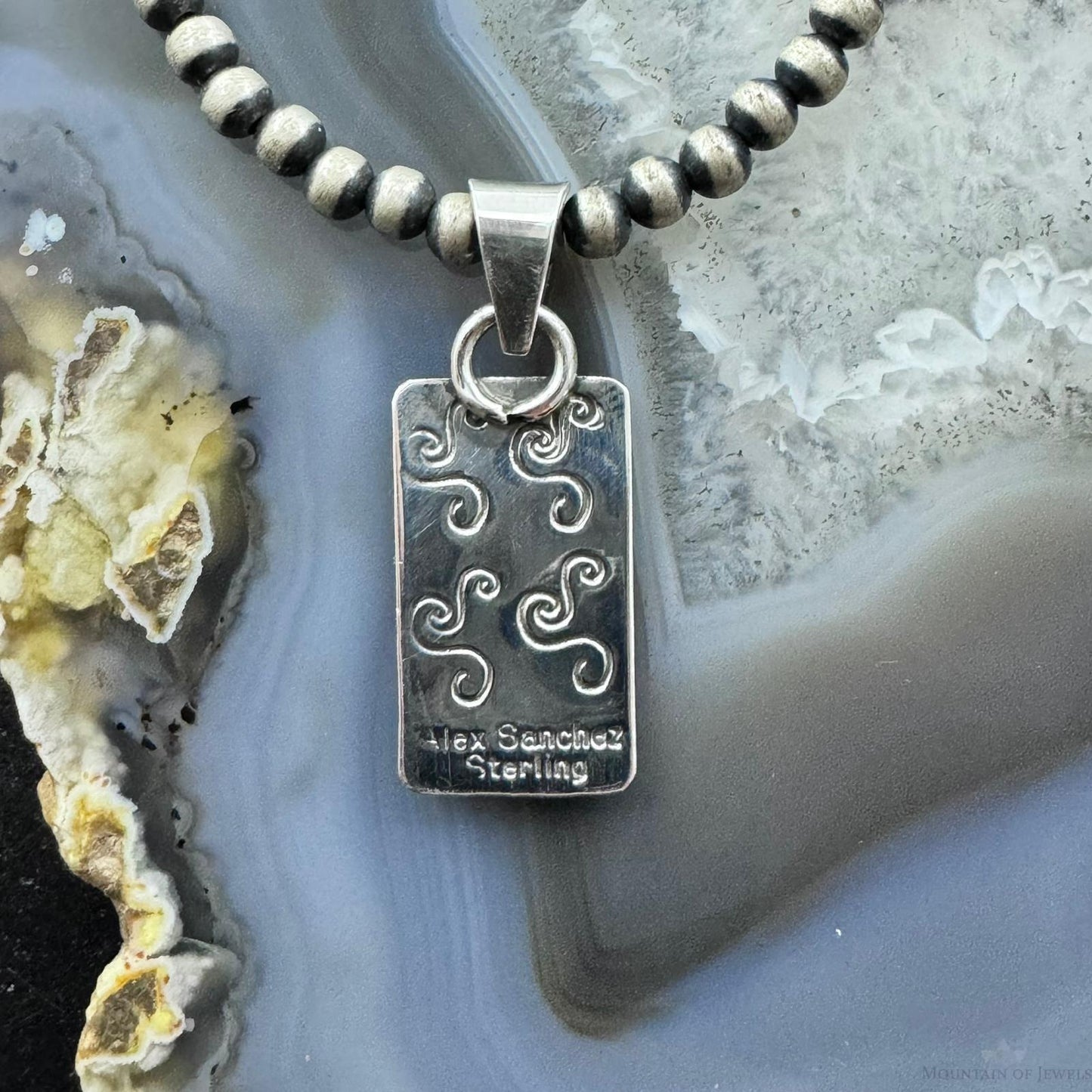 Alex Sanchez Native American Sterling Silver Petroglyph Dainty Pendant For Women #2