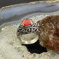 Carolyn Pollack Sterling Silver Oval Red Coral & Faceted Quartz Decorated Doublet Ring For Women