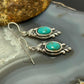 Sterling Silver Southwestern Style Oval Mohave Turquoise Dangle Earrings For Women