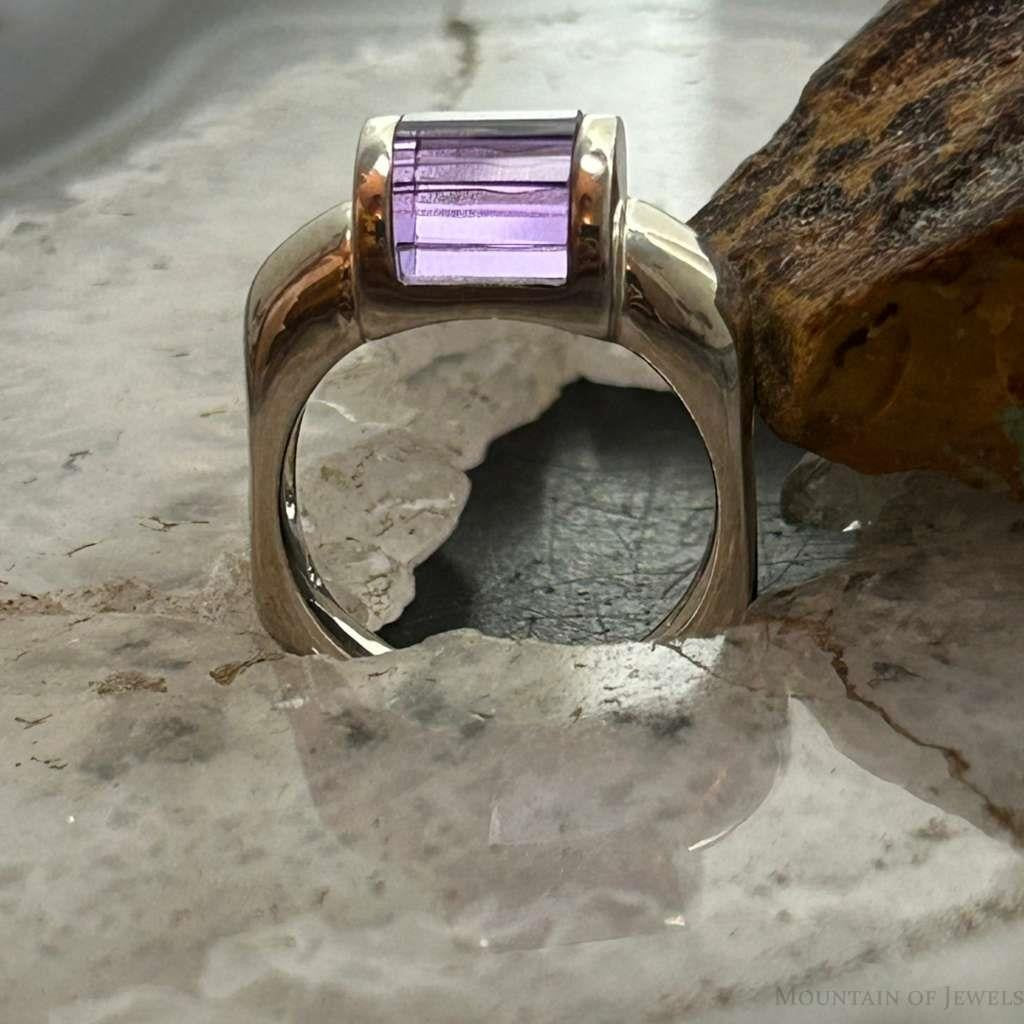 Carolyn Pollack Sterling Silver Amethyst Ring Size 7 & 7.75 For Women