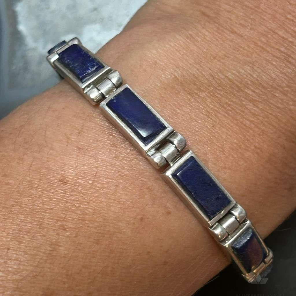 Christine Wolf Sterling Silver Double Side Multi-Stone Link Bracelet For Women