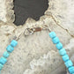 Sterling Silver Faceted Square Turquoise Beads Bracelet/Anklet For Women