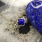 Jody Naranjo Sterling Silver Diamond Shape Lapis Lazuli Petroglyph Ring Size 9 For Women