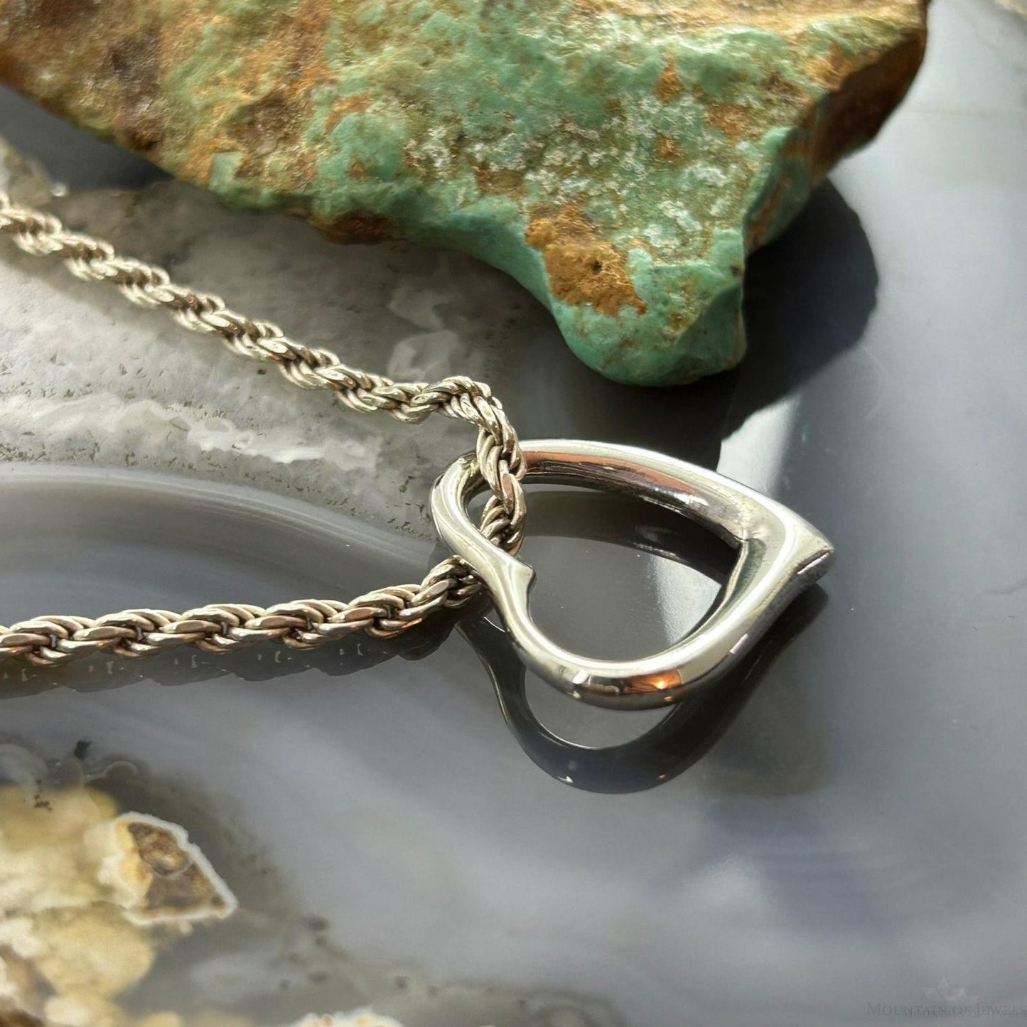 Sterling Silver Puff Abstract Fashion Heart Pendant For Women