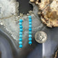 Sterling Silver 9 Rounded Turquoise Beads Long Dangle Earrings For Women