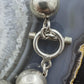 Vintage Heavy Navajo Pearl Bead Southwestern Style Silver 16" Necklace For Women