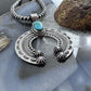 Sterling Silver Southwestern Style Oval Turquoise Decorated Unisex Naja Pendant