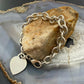 Tiffany & Co. Sterling Silver Link Chain Bracelet with Heart For Women 6.75"