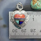QT Quoc Sterling Silver Southwestern Style Multistone Inlay Heart Pendant For Women