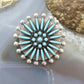 Sibert Bowannie Native American Sterling Silver Needlepoint Turquoise Brooch/Pendant For Women