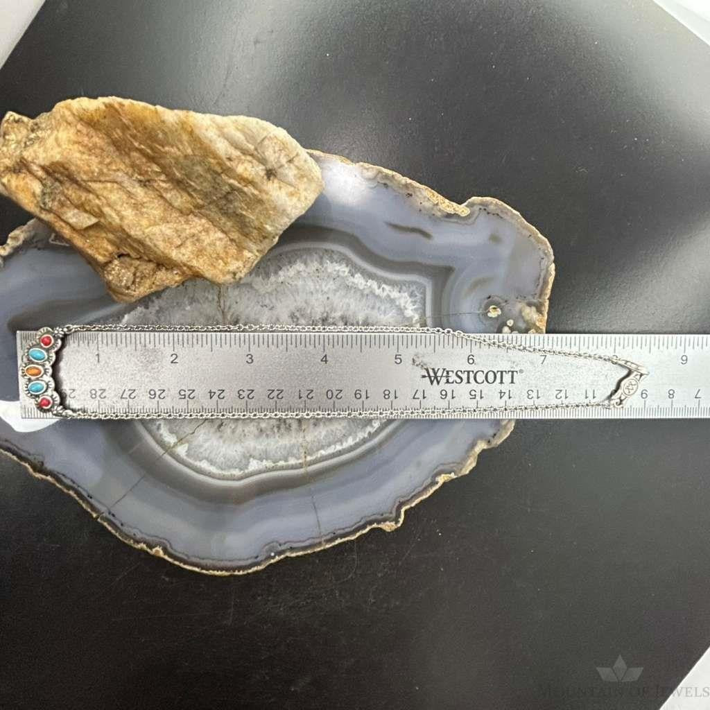 Carolyn Pollack Sterling Silver Multi Stone Pendant Necklace For Women