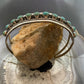 Sterling Silver Southwestern 12 Petit Point Turquoise Split Shank Bracelet For Women