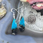 Sterling Silver Teardrop Chrysocolla Slab Dangle Earrings For Women #217