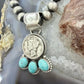 Genuine 1944 Silver 90% Silver Mercury Dime Coin Mohave Turquoise Unisex Sterling Silver Pendant