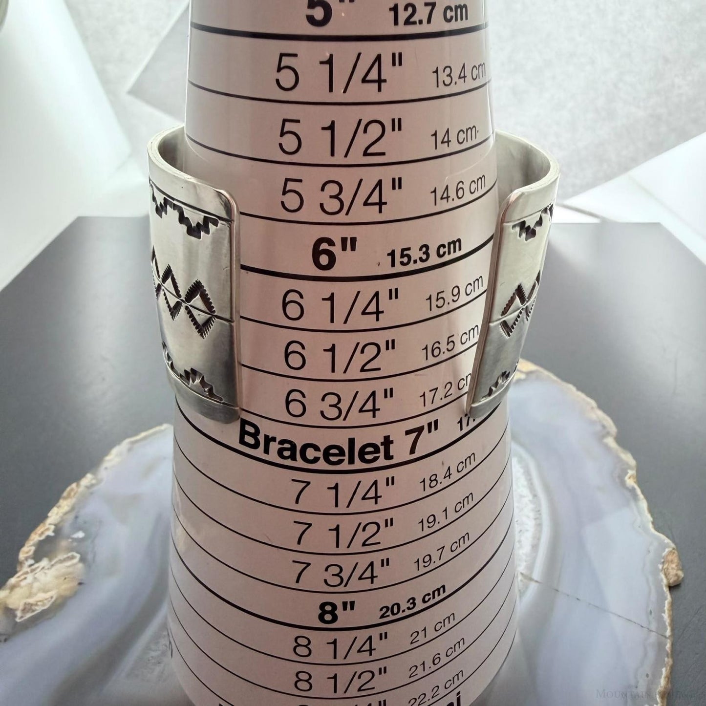 Alex Becenti Native American Sterling Silver Village Life Storyteller Wide Unisex Cuff Bracelet